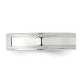 Sterling Silver 5mm Flat with Rope Edge Size 10 Band