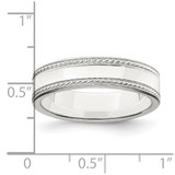 Sterling Silver 5mm Flat with Rope Edge Size 7 Band