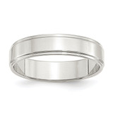 Sterling Silver 5mm Flat with Step Edge Size 6.5 Band