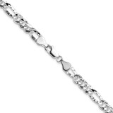 Sterling Silver 6.3mm Hammered Figaro Chain - QH-798271AD-5087
