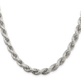 Sterling Silver 6.5mm Diamond-cut Rope Chain - QD-51E38A2C-9133