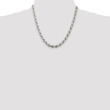 Sterling Silver 6.5mm Diamond-cut Rope Chain - QD-DC57D68E-5666