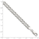 Sterling Silver 6.75mm Flat D/C Pave Curb Chain - QP-2EA86546-6632