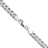 Sterling Silver 6.75mm Flat D/C Pave Curb Chain - QP-EB541518-5772