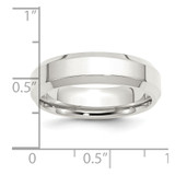 Sterling Silver 6mm Beveled Edge Size 7.5 Band