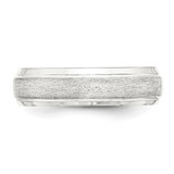 Sterling Silver 6mm Brushed Domed with Grooved Beveled Edge Fancy Band Size 11