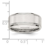 Sterling Silver 6mm Brushed Flat Beveled Edge Fancy Band Size 9.5
