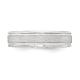 Sterling Silver 6mm Brushed Flat Grooved Beveled Edge Fancy Band Size 8