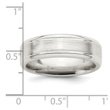Sterling Silver 6mm Brushed Flat Grooved Beveled Edge Fancy Band Size 9