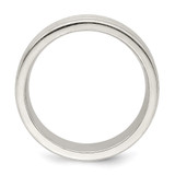 Sterling Silver 6mm Brushed Flat Grooved Fancy Band Size 12