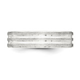Sterling Silver 6mm Brushed Flat Grooved Fancy Band Size 12.5