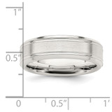 Sterling Silver 6mm Brushed Flat Grooved Fancy Band Size 7 - QW-62D1280C-5429
