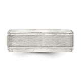 Sterling Silver 6mm Brushed Flat Milgrain Beveled Edge Fancy Band Size 8