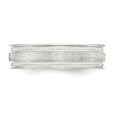 Sterling Silver 6mm Brushed Flat Milgrain Grooved Edge Fancy Band Size 8
