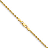 14K 30 inch 1.75mm Diamond-cut Rope with Lobster Clasp Chain