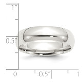 Sterling Silver 6mm Comfort Fit Size 8.5 Band
