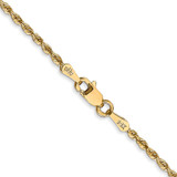 14K 30 Inch 1.85mm Diamond-cut Quadruple Rope Lobster Clasp Chain