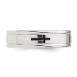 Sterling Silver 6mm Enamel Cross Fancy Band Size 9