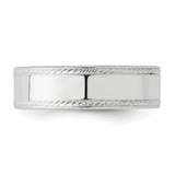 Sterling Silver 6mm Flat with Rope Edge Size 5 Band