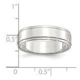 Sterling Silver 6mm Flat with Step Edge Size 13.5 Band