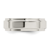 Sterling Silver 6mm Flat with Step Edge Size 8.5 Band
