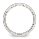 Sterling Silver 6mm Polished Domed with Grooved Beveled Edge Fancy Band Size 9