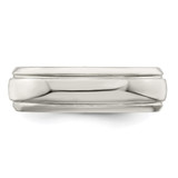 Sterling Silver 6mm Polished Domed with Grooved Beveled Edge Fancy Band Size 9