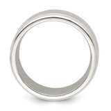 Sterling Silver 6mm Polished Flat Beveled Edge Fancy Band Size 11