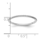 10K White Gold 1.2mm Twisted Wire Pattern Stackable Band Size 6.5