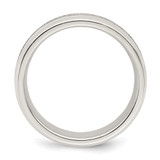 Sterling Silver 6mm Polished Flat Grooved Beveled Edge Fancy Band Size 9