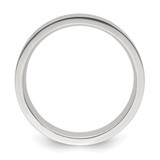 Sterling Silver 6mm Polished Flat Grooved Center Fancy Band Size 7.5