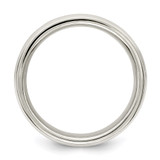Sterling Silver 6mm Polished Flat Grooved Fancy Band Size 10