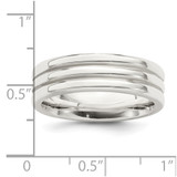 Sterling Silver 6mm Polished Flat Grooved Fancy Band Size 10.5 - QW-21C88C1D-5485