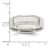 Sterling Silver 6mm Polished Flat Grooved Fancy Band Size 7 - QW-8F3B76DB-1054