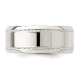 Sterling Silver 6mm Polished Flat Milgrain Beveled Edge Fancy Band Size 10