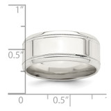 Sterling Silver 6mm Polished Flat Milgrain Beveled Edge Fancy Band Size 7