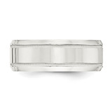 Sterling Silver 6mm Polished Flat Milgrain Beveled Edge Fancy Band Size 8.5