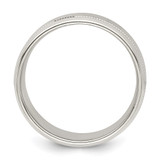 Sterling Silver 6mm Polished Flat Milgrain Beveled Edge Fancy Band Size 9.5