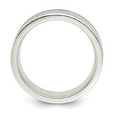 Sterling Silver 6mm Polished Flat Milgrain Grooved Edge Fancy Band Size 8.5