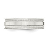 Sterling Silver 6mm Polished Flat Milgrain Grooved Edge Fancy Band Size 8.5