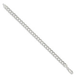 Sterling Silver 6mm Semi-Solid Double Link Charm Bracelet - QG-47517304-5903