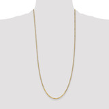 14K 30 inch 2.2mm Flat Beveled Curb with Lobster Clasp Chain