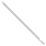 Sterling Silver 6mm Semi-Solid Double Link Charm Bracelet - QG-BE8CBB00-9454