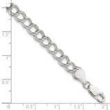 Sterling Silver 6mm Solid Double Link Charm Bracelet - QG-A0702688-9147