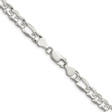 Sterling Silver 7.0mm Flat D/C Pave Figaro Chain - QP-2E102994-9832