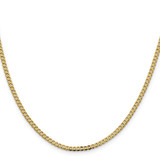 14K 30 inch 2.3mm Flat Beveled Curb with Lobster Clasp Chain