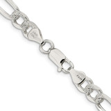 Sterling Silver 7.0mm Pav‚ Flat Figaro Chain - QF-5B1567AE-7618