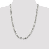 Sterling Silver 7.25mm Pav‚ Flat Figaro Chain - QF-996F0855-7601