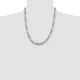 Sterling Silver 7.25mm Pav‚ Flat Figaro Chain - QF-E5400F4B-7375