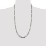 Sterling Silver 7.25mm Pave Flat Figaro Chain - QF-121D8251-2035